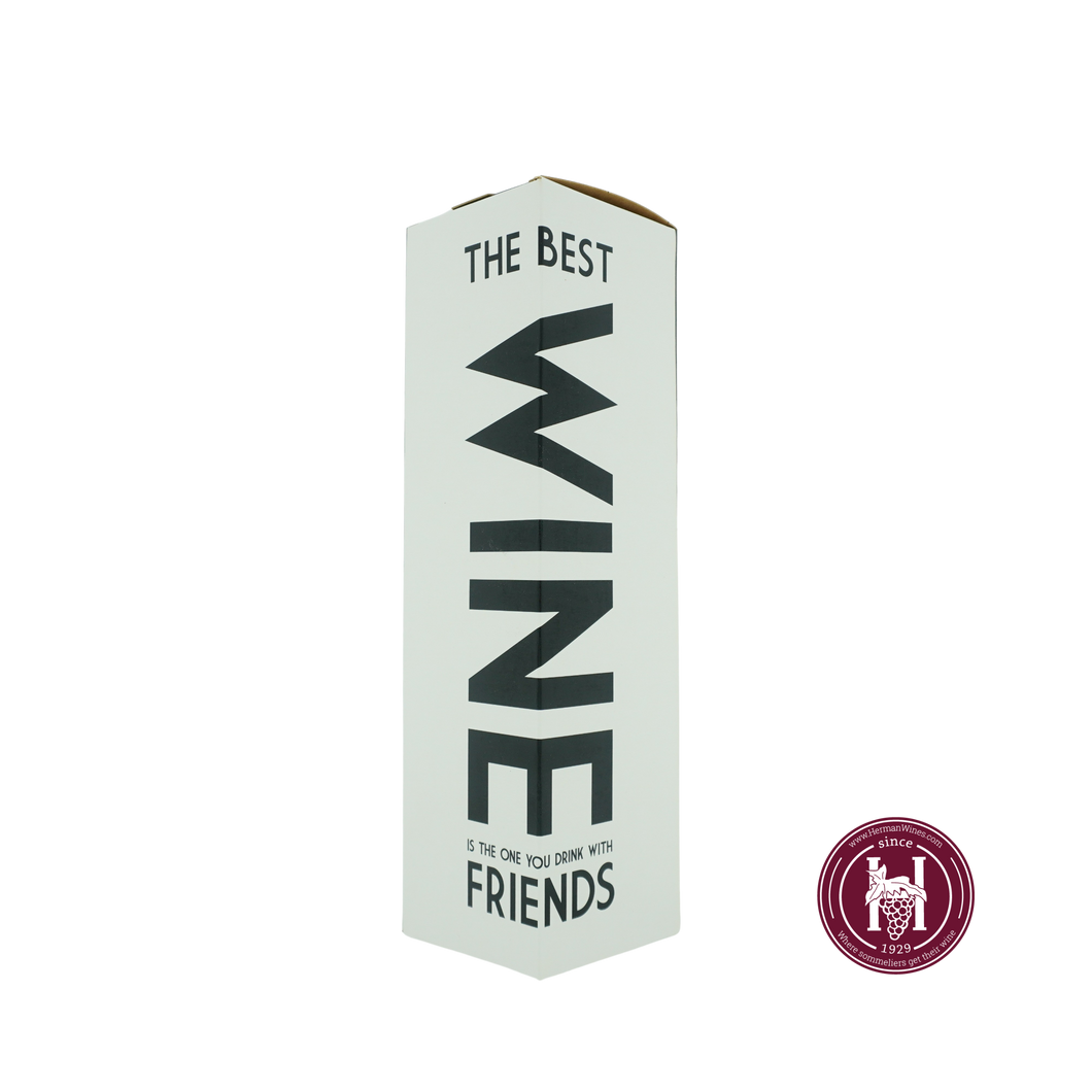 Kokerdoos Best Wine You Drink With Friends 1-fles - Geschenkverpakking