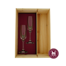 Afbeelding in Gallery-weergave laden, 1-vaks magnum geschenkkist met schuifdeksel en champ.glas - HermanWines
