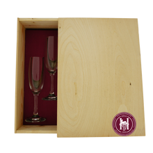 Afbeelding in Gallery-weergave laden, 1-vaks magnum geschenkkist met schuifdeksel en champ.glas - HermanWines
